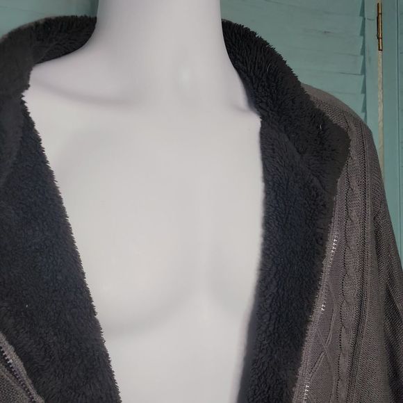 Turtle Bay New York Sz XXL Knit Zip Up Heavy Sweater Blue Long Sleeve - Picture 4 of 6